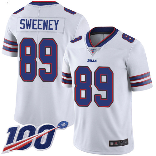 Men Buffalo Bills #89 Tommy Sweeney White Vapor Untouchable Limited Player 100th Season NFL Jersey->buffalo bills->NFL Jersey